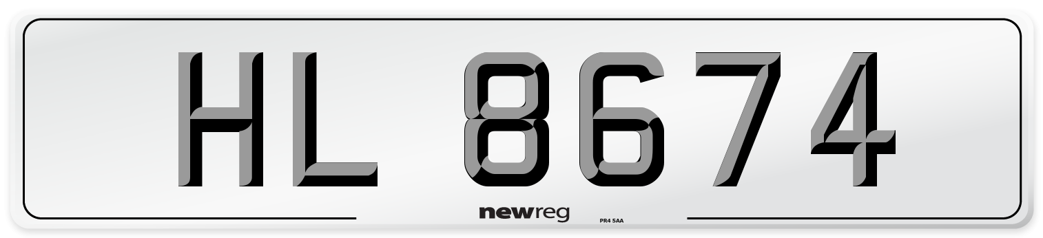 HL 8674 Number Plate from New Reg